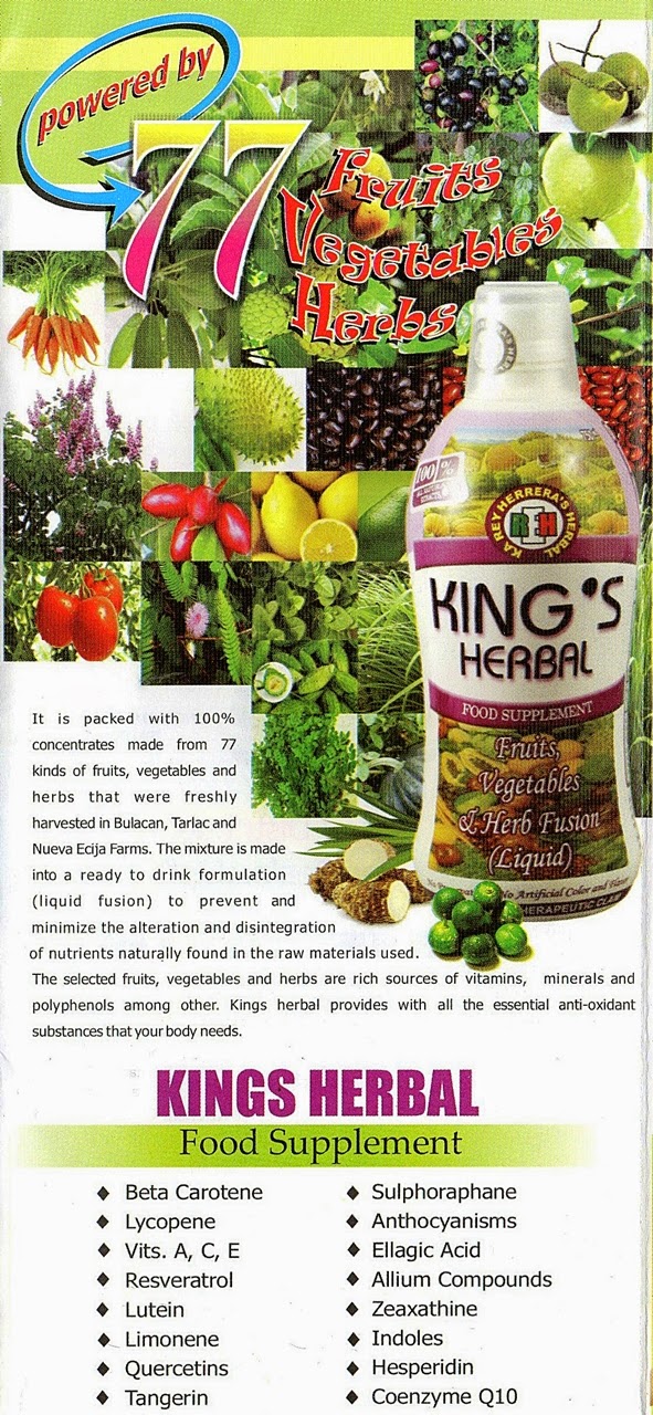 infographic of kings herbal health benefits